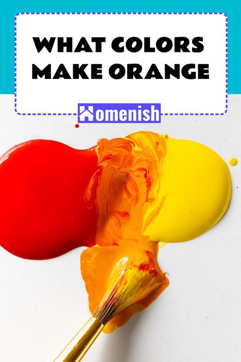 In order to create orange paint, the colors which need to be mixed together are yellow and red. To achieve a balanced, true orange color, the proportions of red and yellow should be even, so one part red to one part yellow. What Colors Make Orange, Steve Green, Types Of Oranges, How To Make Orange, Colour Architecture, Three Primary Colors, Leftover Paint, Interior Decorating Styles, Orange Paint