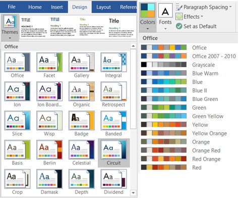 Themes and Colors Word Excel Shortcuts Cheat Sheets, Microsoft Word Lessons, Excel Shortcuts, Microsoft Word Document, Work Tips, Documents Design, Learn Programming, Office Office, Smart Art