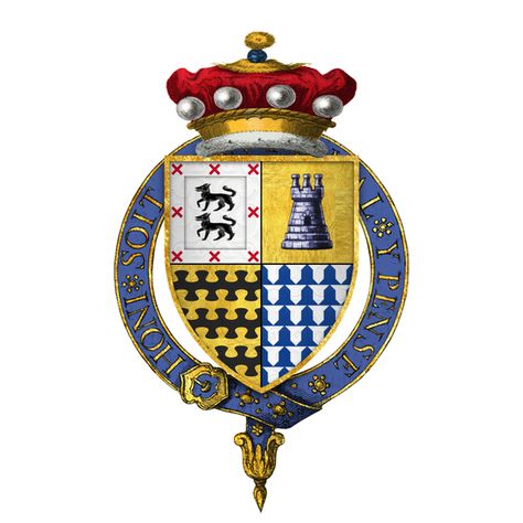 Coat of Arms of Sir Walter Blount, 1st Baron Mountjoy, KG Margaret Tudor, Order Of The Garter, Symbolic Representation, Mary I, Coat Of Arm, Saint George, Family Crest, Wikimedia Commons, Coat Of Arms