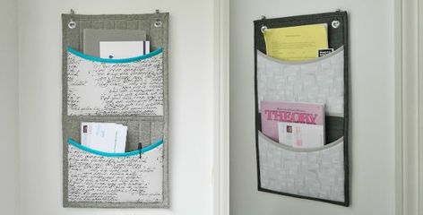 Not strictly a bag today but still a way to hold stuff and organise things, so we think it deserves a mention. Certainly, if you enjoy sewing bags we think you’ll have the necessary skills and enjoy sewing this wall pocket organiser project. It’s super-smart, easy to make, includes some quilting if you like, and … Sewing Curtains For Beginners, Best Sewing Projects, Purse Organizer Pattern, Wall Pocket Organizer, Sewing Curtains, Purse Sewing Patterns, No Sew Curtains, Sewing Room Organization, Free Sewing Pattern