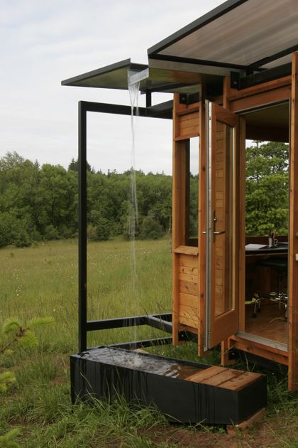 The Most Beautiful Shed in the World Butterfly Roof, Roof Architecture, Water Collection, Modern Tiny House, Rain Water Collection, Shed Design, Roof Detail, Malmo, Eco House