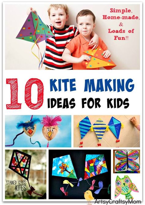 Sankranti Craft - DIY Kite Mobile Kite Making Ideas, Crafts For Kids With Paper, Kite Craft, Easy Craft Ideas For Kids, Diy Kite, Kites Craft, Spring Arts And Crafts, Kites For Kids, Kite Making