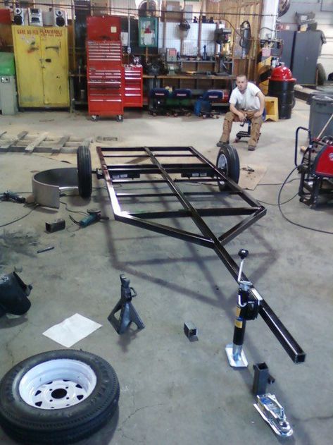 Welding Trailer, Diy Teardrop Trailer, Teardrop Trailer Plans, Homemade Trailer, Teardrop Camper Plans, Homemade Camper, Jeep Trailer, Teardrop Camper Trailer, Diy Camper Trailer