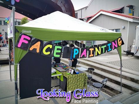 Face Painting Stand Ideas, Face Painting Display Board Ideas, Face Paint Display Board, Face Paint Booth, Face Painting Stall Ideas, Face Painting Booth, Stalls Ideas, Painting Stand, Painting Faces