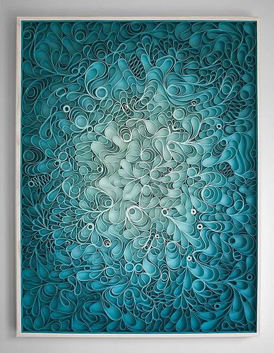 Canvas on Edge - Deep Blue Sea Paper Coral, Diy Coral, Craft Cardboard, Arte Quilling, Art Quilling, Desain Quilling, Quilled Paper Art, Canvas For Beginners, Quilled Creations