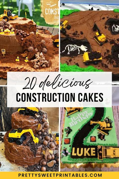 diy construction birthday cake ideas Construction Cake Ideas, Kids Construction Cake, Dump Truck Birthday Cake, Construction Site Birthday Party, Construction Birthday Party Cakes, Construction Party Cakes, Construction Theme Cake, Dump Truck Cakes, Construction Birthday Party Food