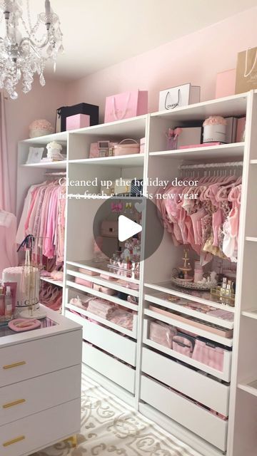 Diana Molina on Instagram: "I reorganized my beauty room after taking down Christmas decor…. . . . #pinkroom #beautyroom #room #island #pinkeverything #pink #pinkpinkpink #Roomgoals #girlyroom #glamroom" Glam Room, Girly Room, Room Goals, My Beauty, January 4, Pink Room, Beauty Room, Christmas Decor, House Interior