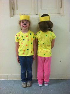 Our class chose "Put Me in the Zoo" as our Dr Seuss book for dress up day.  We tie dyed t-shirts & used bingo markers to make dots.  Made headbands & it was the most adorable costume ever! Put Me In The Zoo Costume, Dr Seuss Day Dress Up, Seuss Costumes, Dr Seuss T Shirts, Dr Seuss Costumes, Storybook Character Costumes, Book Characters Dress Up, Zoo Book, Dr. Seuss Book