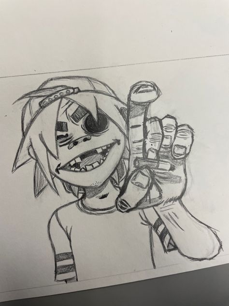 2d Gorillaz Drawing, Gorillaz Drawing, 2d Gorillaz, Gorillaz, A Drawing, Sketch