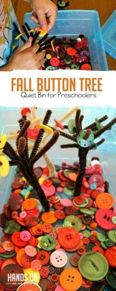 Autumn Preschool Theme, Fall Activities For Toddlers, Fall Lesson Plans, Activity For Preschoolers, November Activities, Button Tree, Fall Preschool Activities, Fall Lessons, Kids Work