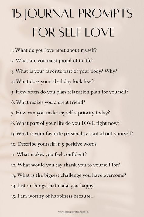 15 Journal Prompts for Self Love We all have times when we need a refresher of self love for ourselves. Use these journal prompts and one of our notebooks to boost your confidence or grow your appreciation for your unique inner beauty. Journal Prompts For Self Love, Prompts For Self Love, Genie Script, Mindfulness Journal Prompts, Journal Questions, Healing Journaling, Daily Journal Prompts, Self Care Bullet Journal, Writing Therapy