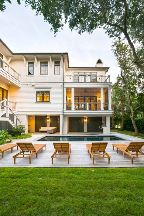 Working with an architect ensured this Lowcountry home was design with special attention to detail and unique elements which included a stunning outdoor living space. Home Design Magazines, Charleston Homes, Low Country, Outdoor Living Space, Beach House, Outdoor Spaces, Outdoor Living, Living Spaces, Cabin