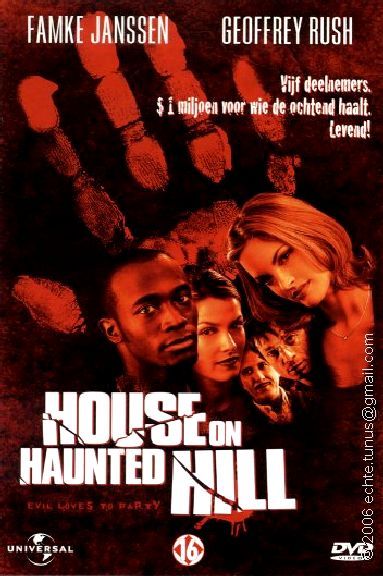 House On Hunted Hills:"1999" House On Haunted Hill 1999 Movie, 90s Horror, Fright Fest, Horror Movies List, House On Haunted Hill, Famke Janssen, Mountain Love, Entertainment Sites, Ali Larter