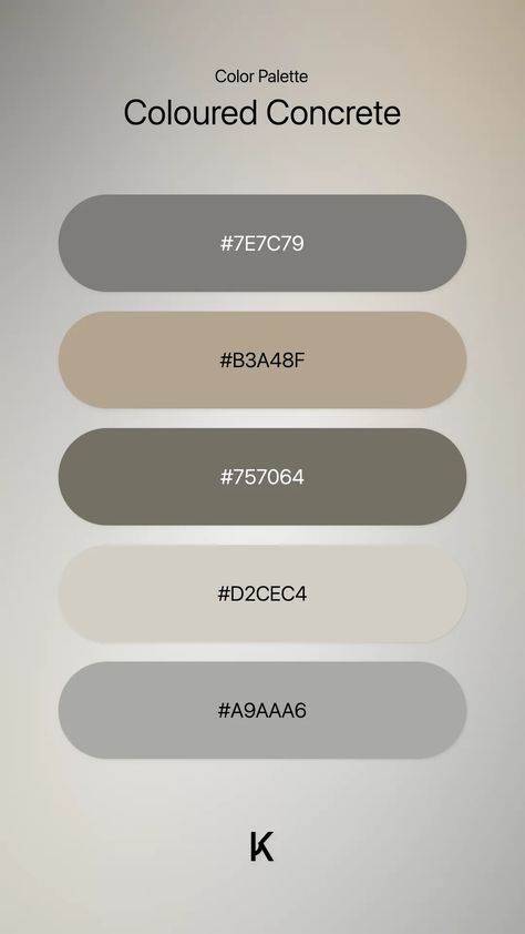 Color · Color Palette · Grey · Neutral · Neutral Color · Palette · White · Yellow · Coloured Concrete · Fall · Color Palette Beige And Grey Color Scheme, Concrete Colour Palette, Concrete Color Palette, Grey And Beige Color Palette, Grey White Palette, Color Palette Grey, Color Palette White, Coloured Concrete, White Color Palette