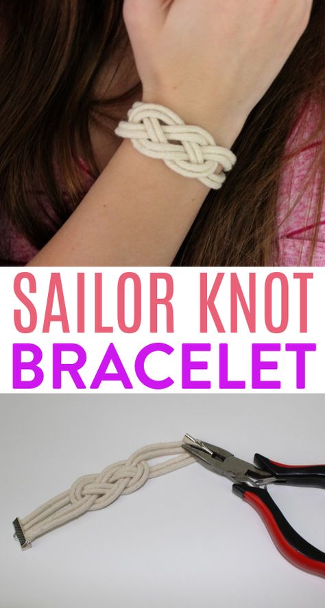 Sailor Knot Bracelet - A Little Craft In Your Day Sailors Knot Bracelet, Paradors Bracelet, Nautical Bracelet Diy, Diy Rope Bracelet, Sailors Knot, Sailor Knot Bracelet, Girls Camp Crafts, Sailor Bracelet, Sailor Knot