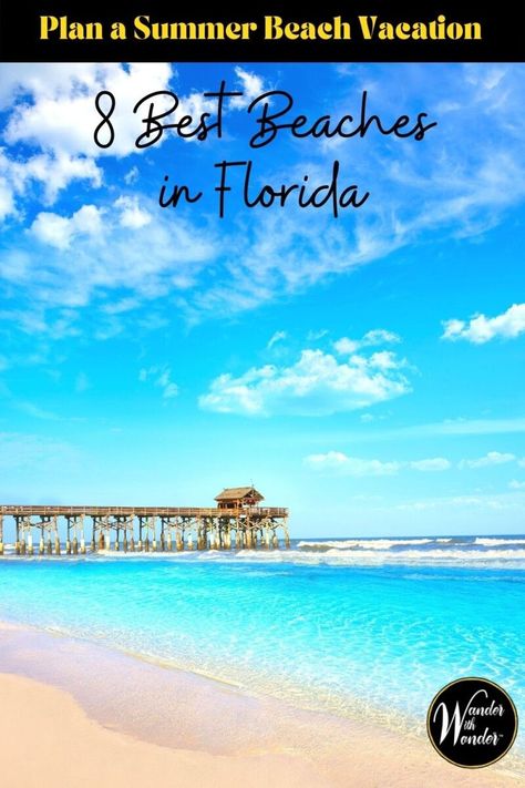 When the days get long and the sun gets hot, water is the only thing (besides air conditioning) that helps keep you cool. And, for the best water-infused rest and relaxation, hit the beach! Some of the best beaches for soaking up some serious fun and sun are in Florida. If you want calm water and awesome sunsets, go for the Gulf side. If you’re looking to catch some waves, hit the Atlantic coast. Here’s my list of the 8 best beaches in Florida. Best Florida Beaches, Best Beaches In Florida, Prettiest Beach, Best Beach In Florida, Beaches In Florida, Best Family Beaches, Beach Vacation Packing List, Best Beaches To Visit, North America Travel Destinations