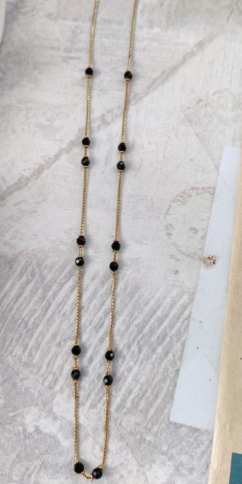 Trendy Black Beads Chain, Modern Diamond Necklace, Mangalsutra Design, Real Gold Chains, Black Beads Mangalsutra, Black Beads Mangalsutra Design, New Gold Jewellery Designs, Gold Bangle Set, Bridal Jewellery Design