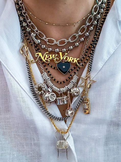 Best Gold Necklace 2024: How To Style A Gold Necklace This Season | PORTER Jewelry Trend 2024, Gold Necklace Stack, Colorful Gemstones, Necklace Stack, Pendant Necklace Simple, Dope Jewelry, Fashion Eyewear, Stacked Jewelry, Jewelry Lookbook