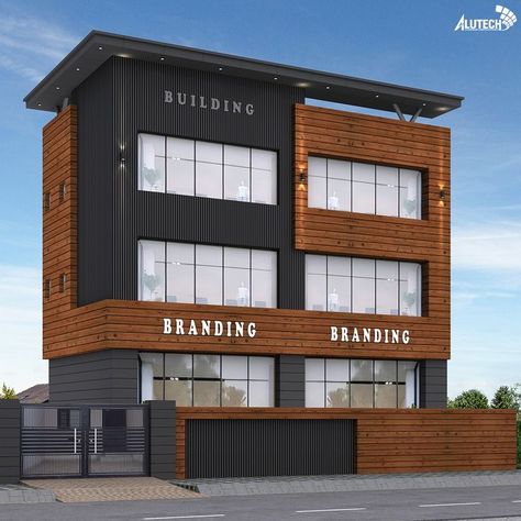 building facade designs Acp Exterior Design For Home, Horse Logo Design, Commercial Design Exterior, Front Elevation Designs, Pooja Room Design, Pooja Rooms, Front Elevation, House Architecture Design, Facade House