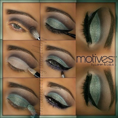 Motives Cosmetics Cha Ching, Mykonos Blue, Makeup For Black Skin, Stunning Eyes, Health Wealth, Eyeshadow Tutorial, Makeup For Green Eyes, I Love Makeup, Gel Eyeliner