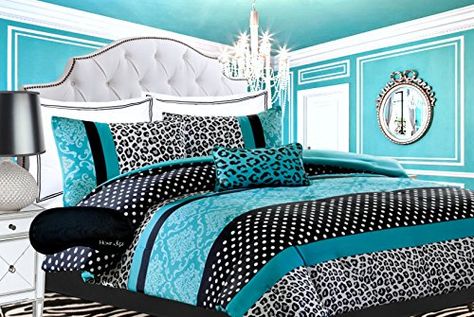 Blue Teen Girl Bedroom, Teal Bedding Sets, Comforters Sets, Girl Comforters, Bedroom Design Diy, Diy Girls Bedroom, Bedroom Turquoise, Teal Bedding