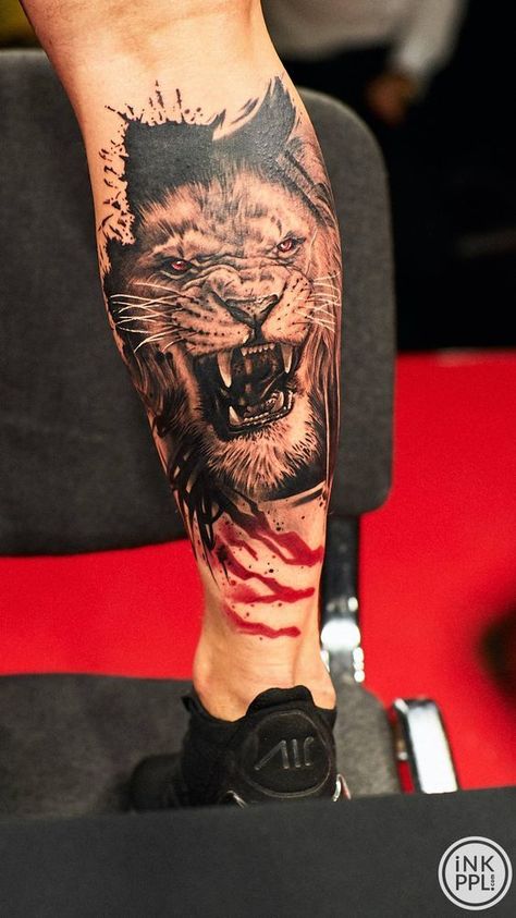 Fenrir tattoos are a popular choice for many people, but what does the meaning behind the tattoo mean to them? The answer awaits you in the article along with 50+ best ink ideas. Leg Lion Tattoo Men, Leg Tattoos For Men, Fenrir Tattoo, Calf Tattoo Men, Men Flower Tattoo, Geometric Wolf Tattoo, Animal Tattoos For Men, Russian Tattoo, Lion Tattoo Sleeves