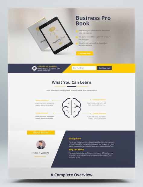 Ebook Landing Page Design, Ebook Landing Page, Book Landing Page, Squeeze Page, Page Template, Landing Page Design, Book Authors, Landing Page, Page Design