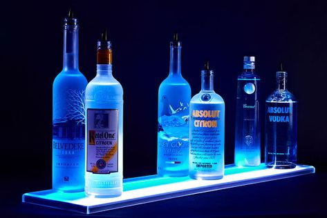 Floating Bar Shelves, Liquor Shelves, Belvedere Vodka, Glass Shelves In Bathroom, Liquor Shelf, Bottle Shelf, Bar Shelves, Bar Shelf, Bottle Display