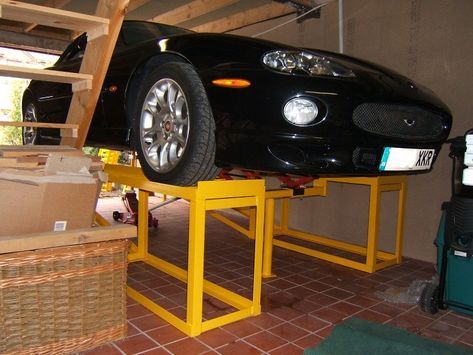 Information and ordering Diy Car Lift, Diy Car Ramps, Car Hoist, Auto Lift, Car Ramp, Floor Jacks, Garage Workshop Plans, Car Jacks, Ramp Design