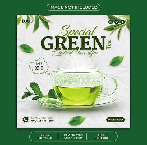 Tea Packaging Design Ideas, Tea Banner Design, Tea Social Media Post, Tea Social Media, Tea Poster Design, Tea Template, Tea Poster, Tea Herbs, Graphic Design Posters Layout