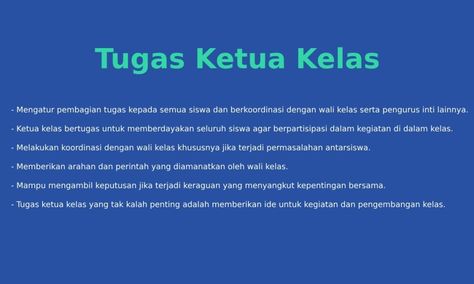 Apa saja tugas ketua kelas dan pengurus inti seperti wakil ketua, sekretaris, dan bendahara? Yuk, simak uraian lengkapnya lewat artikel berikut ini! Sebagai tempat memperoleh ilmu yang berhubungan dengan akademik, sekolah merupakan sarana terbaik untuk belajar berorganisasi. Tidak heran jika para siswa dituntut untuk memahami struktur organisasi kelas, mulai dari fungsi sampai manfaat yang akan […] Posting Tugas Ketua Kelas, Wakil Ketua, hingga Sekretaris dan Bendahara yang Perlu Diketa... Quick Saves