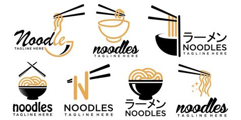 Noodles Logo Design, Noodle Logo Design, Noodles Logo, Noodle Logo, Noodle Restaurant, Icon Set Design, The Noodle, Asian Restaurant, Restaurant Business