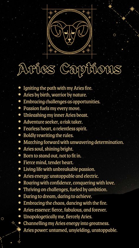 Aries Bio Ideas, Zodiac Captions For Instagram, Aries Instagram Caption, April Birthday Captions, Aries Facts Women, Aries Birthday Aesthetic, Aries Captions, Aries Captions For Instagram, Aries Birthday Captions