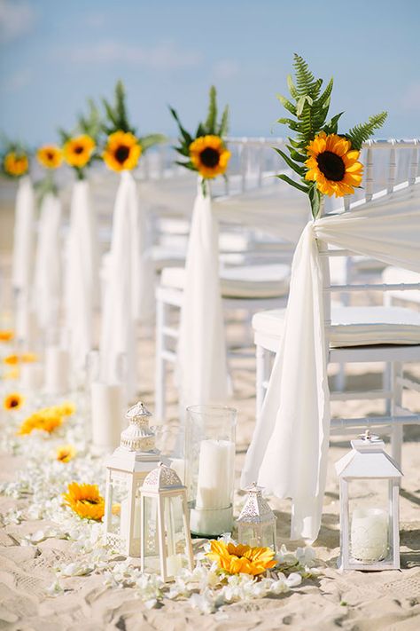 http://weddingboutiquephuket.com/gallery/beachweddingphuket/ Sunflower Wedding Decorations, Sunflower Party, Sunflower Themed Wedding, Destination Wedding Photos, Beach Wedding Decorations, Future Wedding Plans, Sunflower Decor, Outdoor Wedding Decorations, Yellow Wedding