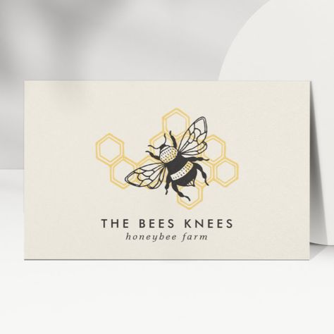 Apiary Design, Honeycomb Background, Winter Market, Bee Logo, Embroidery Business, Favorite Things Party, Vintage Business Cards, Bee Honeycomb, Vintage Bee