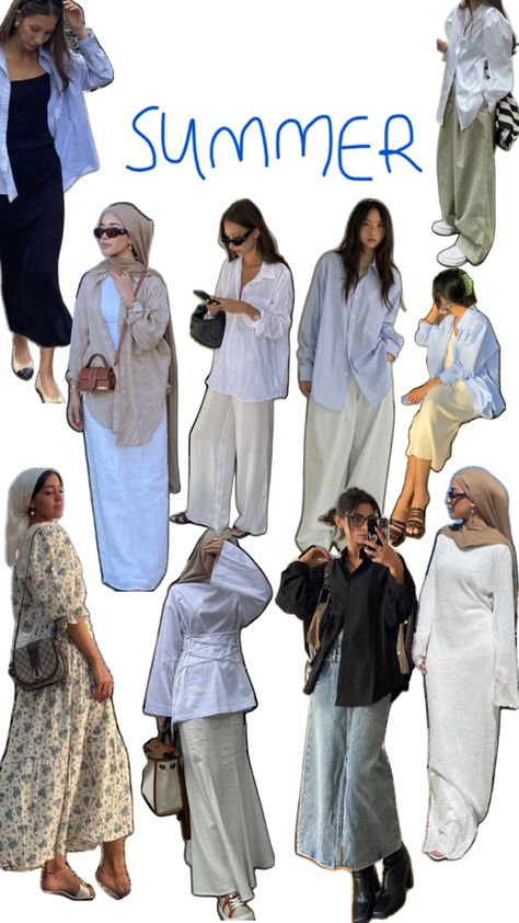 Bali Outfit Ideas Hijab, Summer Modest Outfits Muslim, Hijabi Outfits Casual Summer, Summer Modest Outfits, Grandpa Fashion, Outfit Ideas Modest, Modest Outfits Muslim, Outfits Muslim, Stylish Outfits Casual