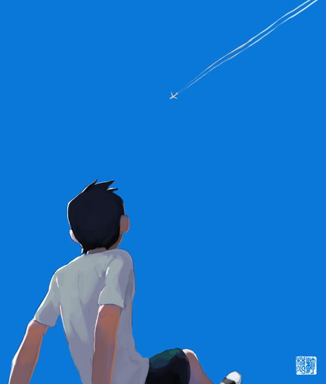 A Cloudless Afternoon by takeru-san.deviantart.com Sunny Day Illustration, Sea Illustrations, Favorite Weather, Sky Gazing, Sky Illustration, Meet The Robinson, Sky Digital, Sea Illustration, Cover Music