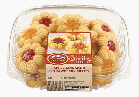 Lofthouse Apple Cinnamon and Strawberry Filled Spritz Cookies Packaged Food Png, American Sweets, Lofthouse Cookies, Food Noodles, Bread Packaging, Raspberry Cookies, Spritz Cookies, Food Png, Raspberry Filling