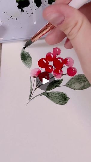 55K views · 3.1K reactions | How to paint simple winter berries! #watercolortutorial #watercolor | By EmJ Lefebvre | Facebook Winter Florals, Learn Watercolor Painting, Winter Berries, Simple Watercolor, Watercolor Winter, Learn Watercolor, Winter Watercolor, Card Watercolor, Christmas Painting