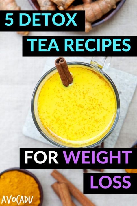 5 Detox tea recipes for weight loss | These detox drinks will help you lose weight when combined with a healthy diet | Avocadu.com Snacks Diy, Detox Tea Cleanse, Detox Tea Recipe, Homemade Detox, Natural Detox Drinks, Detox Drinks Recipes, Best Detox, Healthy Detox, Diet Vegetarian