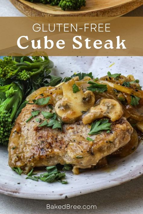 This delicious and budget-friendly Gluten Free Cubed Steak dinner is sure to impress! Cube Steak With Gravy, Mushroom Dinner, Steak With Gravy, Minute Steaks, Cubed Steak, Cube Steak Recipes, Steak And Mushrooms, Cube Steak, Slow Cooked Beef