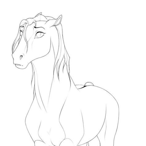 Horse Drawing Template, Spirit Horse Drawing Base, Horse Outline Drawing, Horse Base, Horse Art Ideas, Base Character, Spirit Drawing, Horse Template, Horse Outline