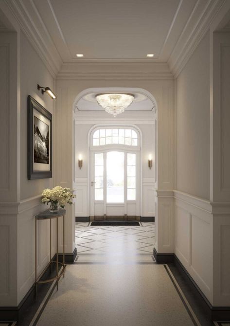 Georgian House Uk, Classic Foyer, Fall Decor Living Room, Room Decor Bathroom, Corridor Design, Hallway Designs, Master Decor, Built In Furniture, Home Inspo