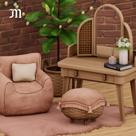 Vanity Nook | myshunosun on Patreon The Sims 4 Pack, Vanity Nook, Vanity Table Vintage, Mods Sims 4, Die Sims 4, Sims 4 Bedroom, Sims 4 Clutter, Free Sims 4, The Sims 4 Packs