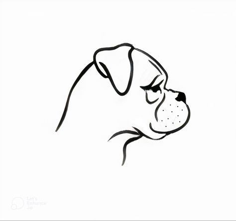 Small Boxer Dog Tattoos, Boxer Ears Tattoo, Boxer Outline Tattoo, Boxer Dog Tattoo, Boxer Tattoo, Travel Tattoo Small, Tribute Tattoos, Face Outline, Tattoo Board