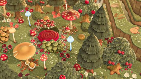 mushroomparasol on Twitter: "Mush Forest 🌱🍄 #acnh #animalcrossing… " Forest Acnh, Cottagecore Animal Crossing, Acnh Cottagecore, Animal Crossing Guide, Animal Crossing Wild World, Thread Design, Island Theme, Rock And Pebbles, Garden Animals