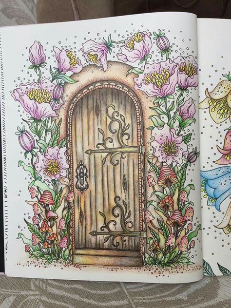 Door Drawing, Magical Door, Adult Colouring Pages, Sketches Easy, Color Pencil Art, Cool Art Drawings, Coloring Book Pages, Book Of Shadows, Colouring Pages