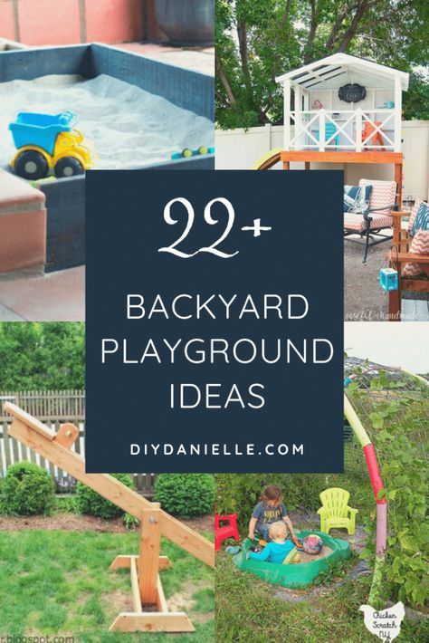 Small Backyard Playground Ideas: Here are some fantastic ideas for an outdoor playroom.  #DIYDanielle #Kids #toys #playground #DIY Custom Playground Backyard, Playground Decoration Ideas, At Home Playground Outdoor, Diy Play Structure, Small Backyard Playground, Outdoor Playroom, Backyard Playground Ideas, Playground Diy, Playground Backyard