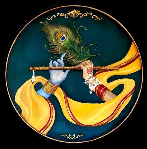 God Wall Painting Ideas, Radhakrishna Lippan Art, Lord Krishna Rangoli Design, Radha Krishna Small Canvas Painting, Pichwai Shrinathji Painting, Radhakrishna Rangoli, Rangoli Radha Krishna, Krishna Flute Painting, Lord Krishna Rangoli