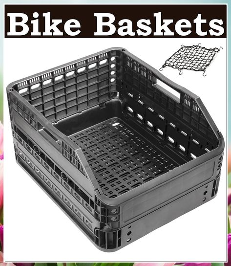 CyclingDeal Bike Bicycle Foldable Rear Basket - Patented Design Easy to Install Bike Storage Rear Basket with 34L Large Capac Rear Bike Basket, Bike Baskets, Bicycle Basket, Picnic Essentials, Bike Basket, Bike Storage, Bicycle Bike, Storage Spaces, Baskets